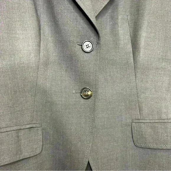 S/M  Gray ESCADA 75% Virgin Wool Business Casual Adademia Fitted Blazer - Picture 10 of 17